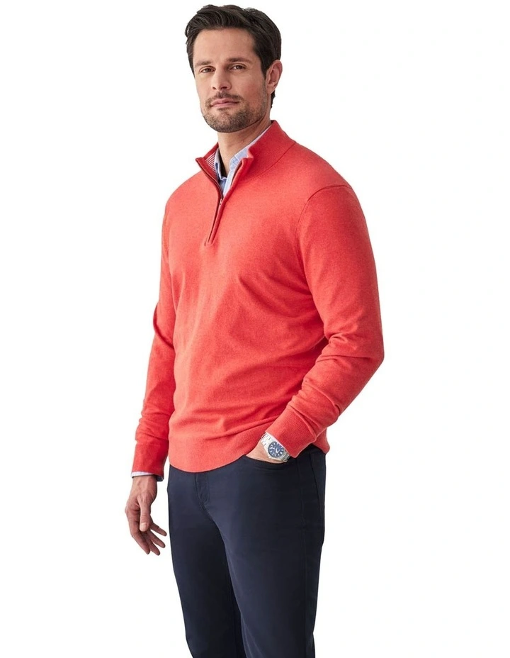 High Flex Half Zip Knitwear in Red image 4