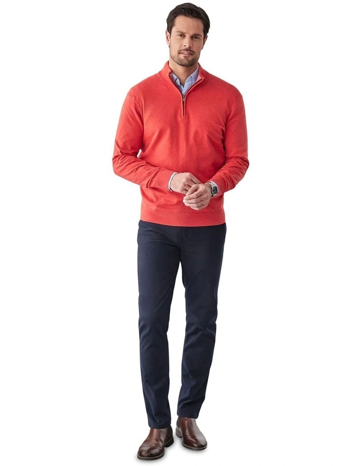 High Flex Half Zip Knitwear in Red image 5