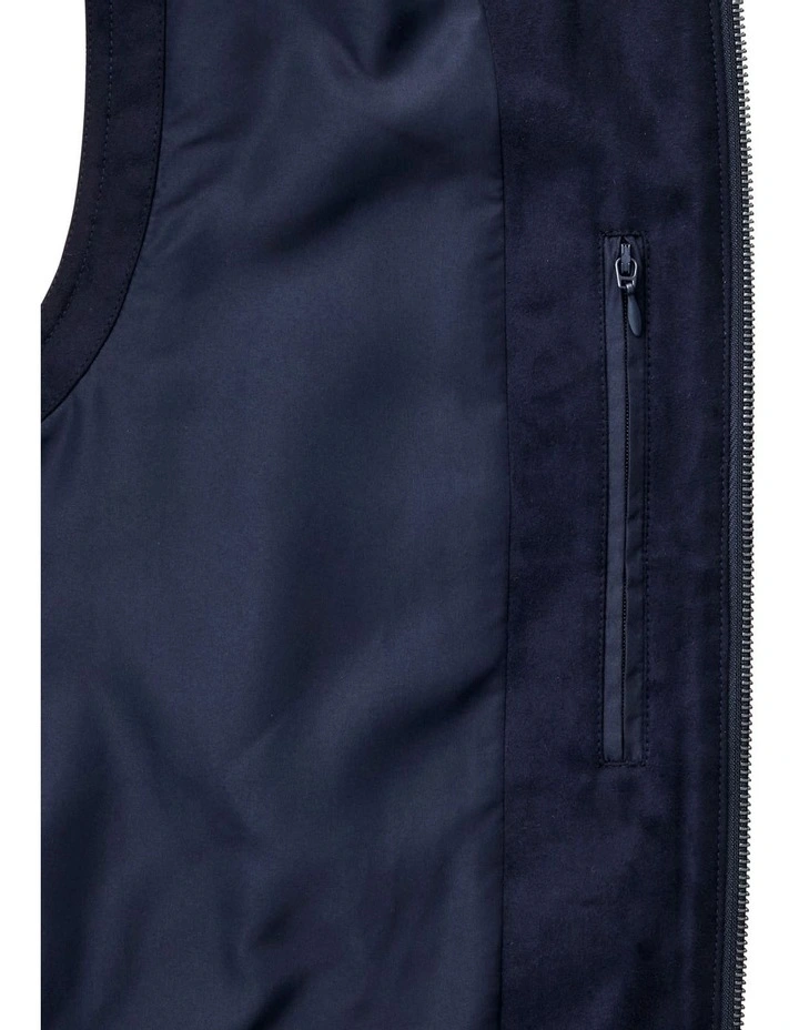 Cremorne Mock Suede Vest in Navy image 4