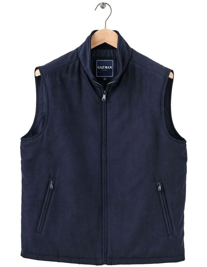 Cremorne Mock Suede Vest in Navy image 7
