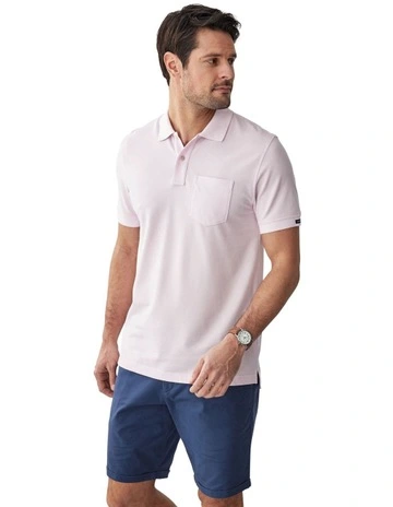 Oxford Performance Pocket Polo in Pink