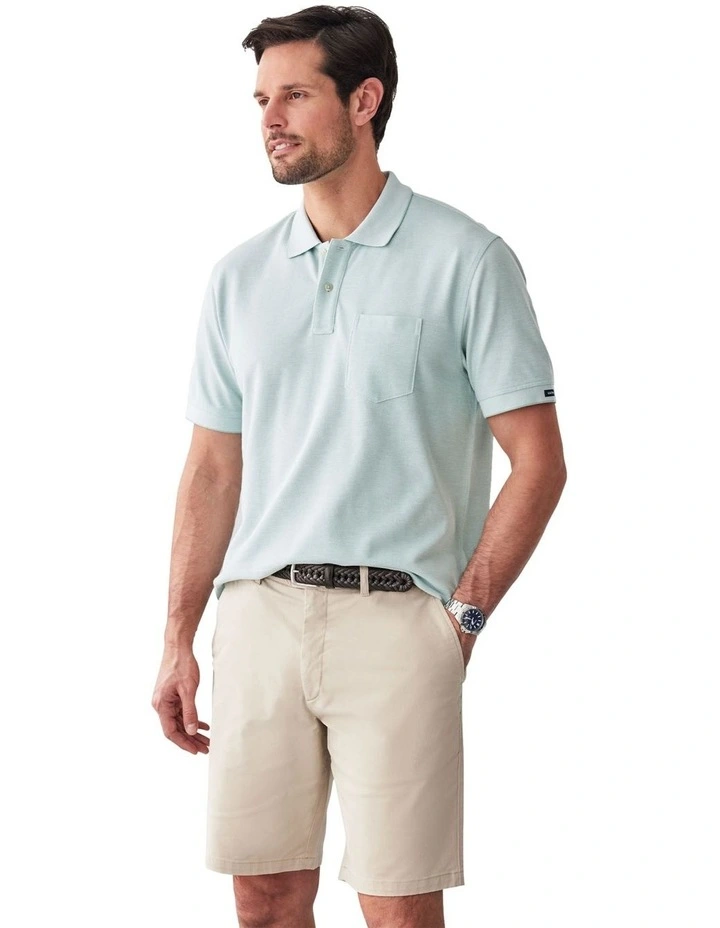 Oxford Pocket Polo Shirt in Sage image 4
