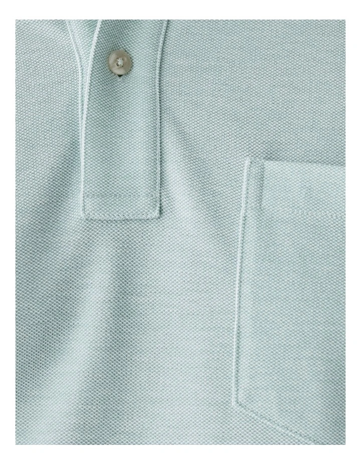 Oxford Pocket Polo Shirt in Sage image 6