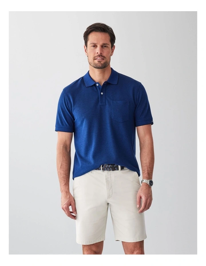 Oxford Pocket Polo Shirt in Deep Blue image 1
