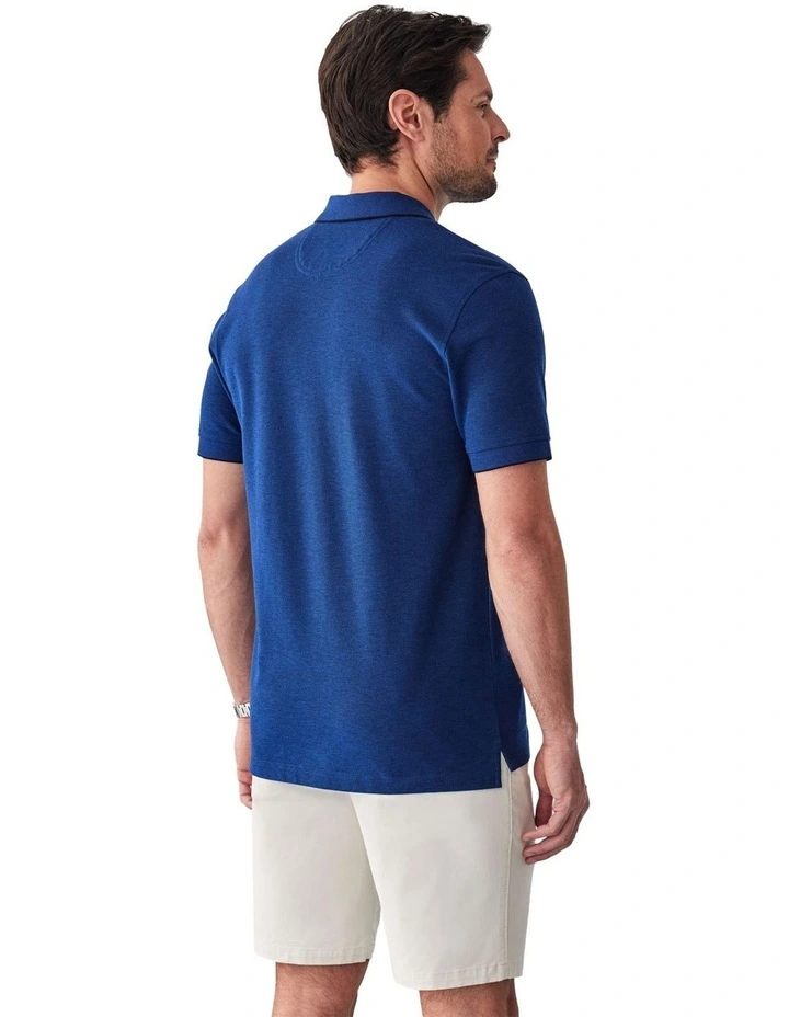 Oxford Pocket Polo Shirt in Deep Blue image 2