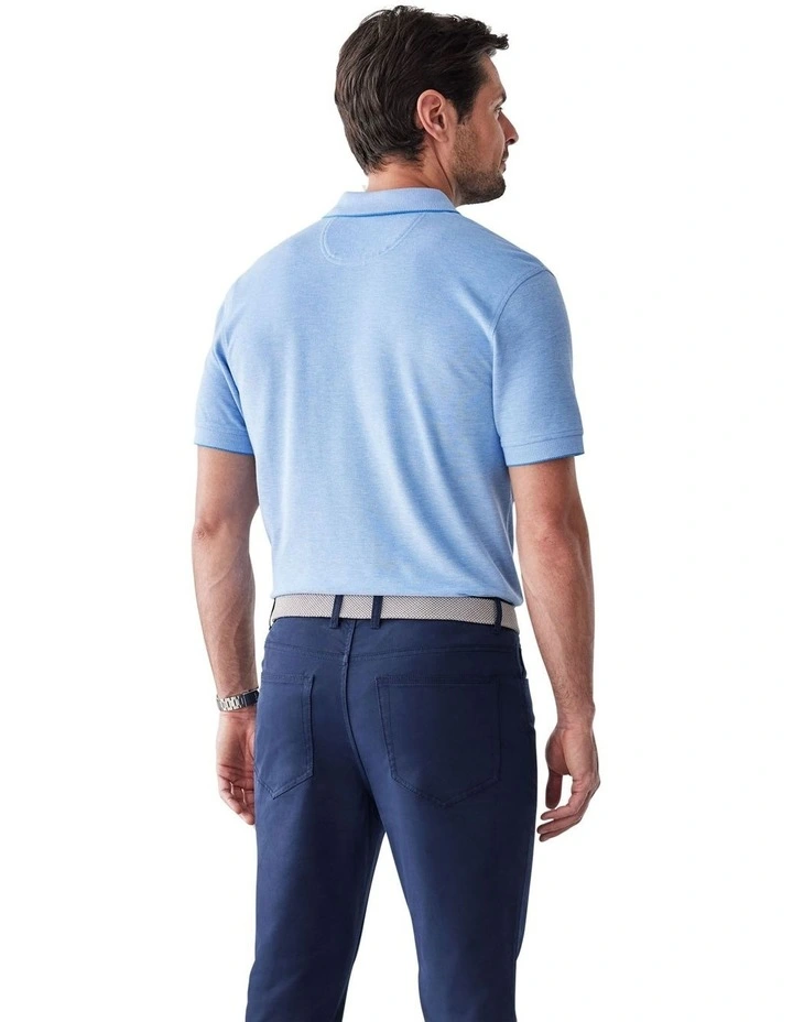 Oxford Pocket Polo Shirt in Deep Blue image 2