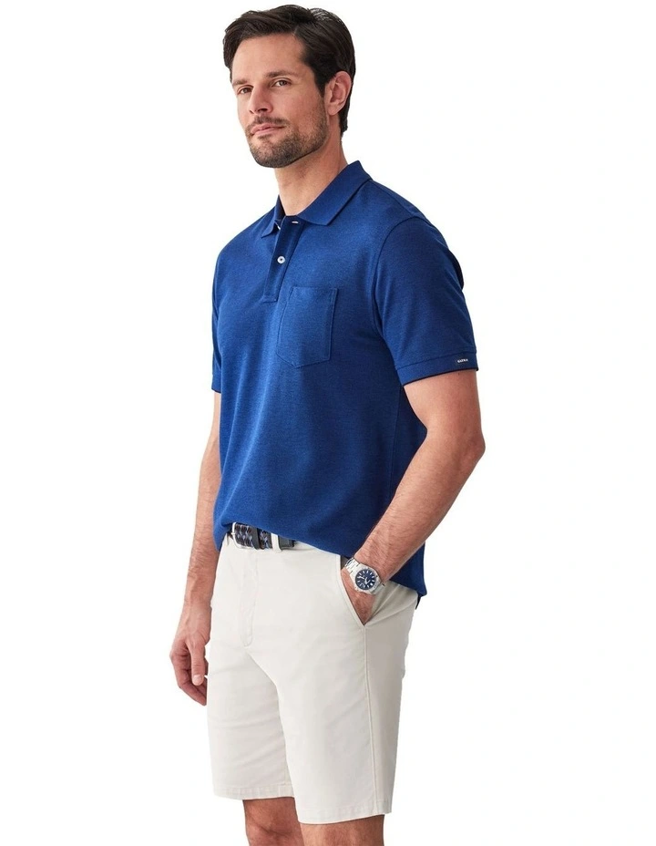 Oxford Pocket Polo Shirt in Deep Blue image 4