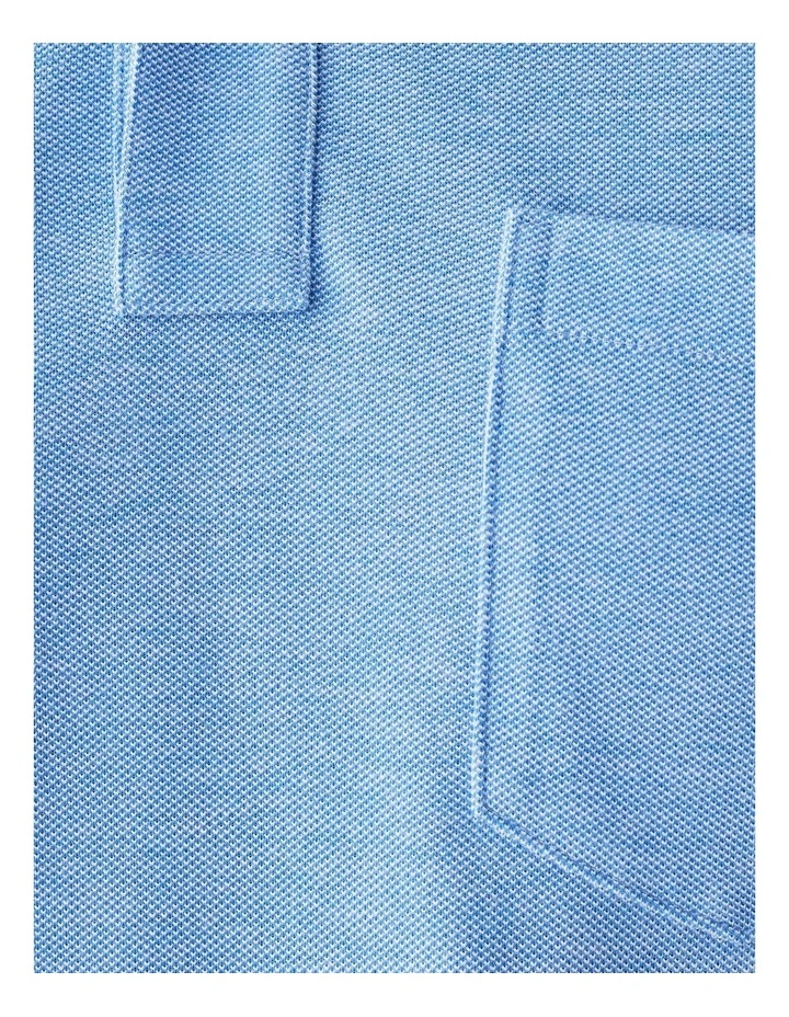 Oxford Pocket Polo Shirt in Deep Blue image 6