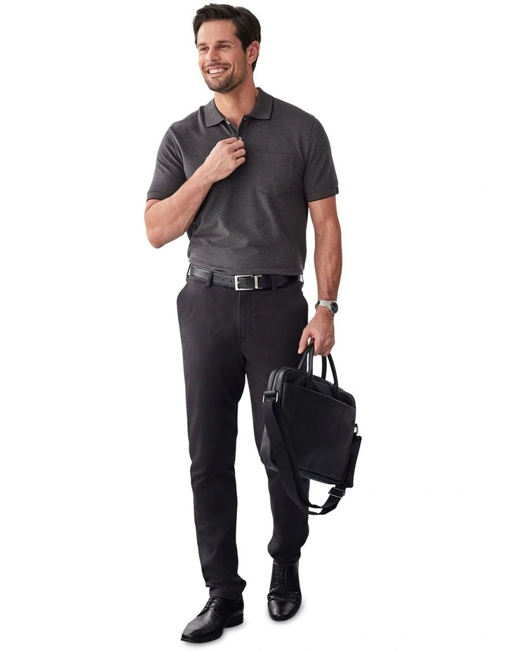 Oxford Pocket Polo Shirt in Charcoal image 5