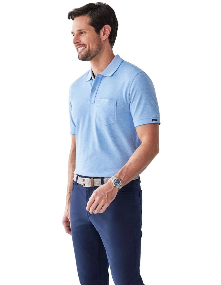 Oxford Pocket Polo Shirt in Blue image 4
