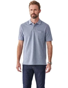 Oxford Pocket Polo Shirt in Navy