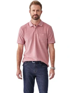 Oxford Pocket Polo Shirt in Red