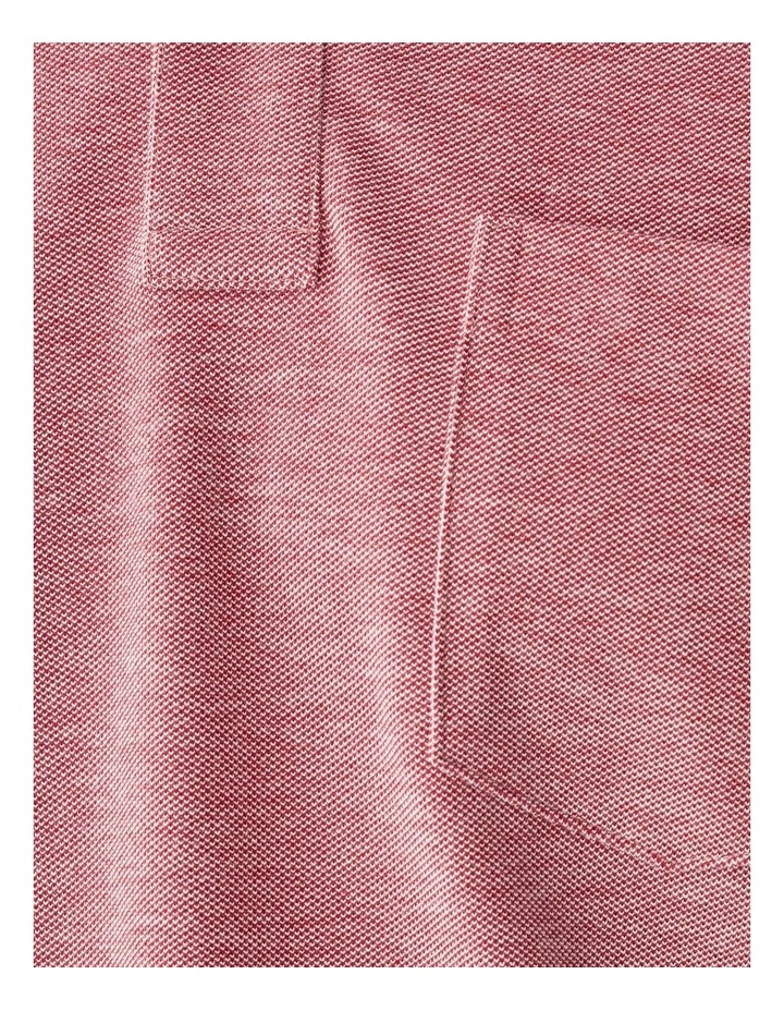 Oxford Pocket Polo Shirt in Red image 6