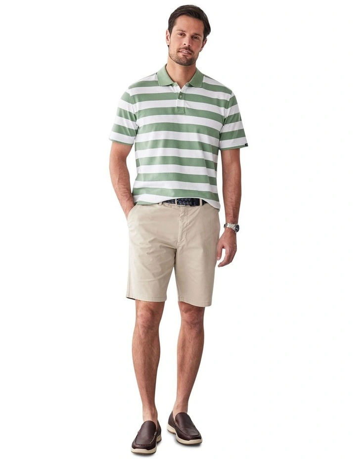 Block Stripe Pique Polo in Sage image 5