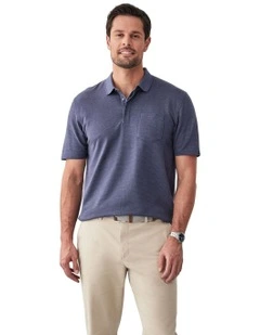 Smart Jacquard Polo in Midnight