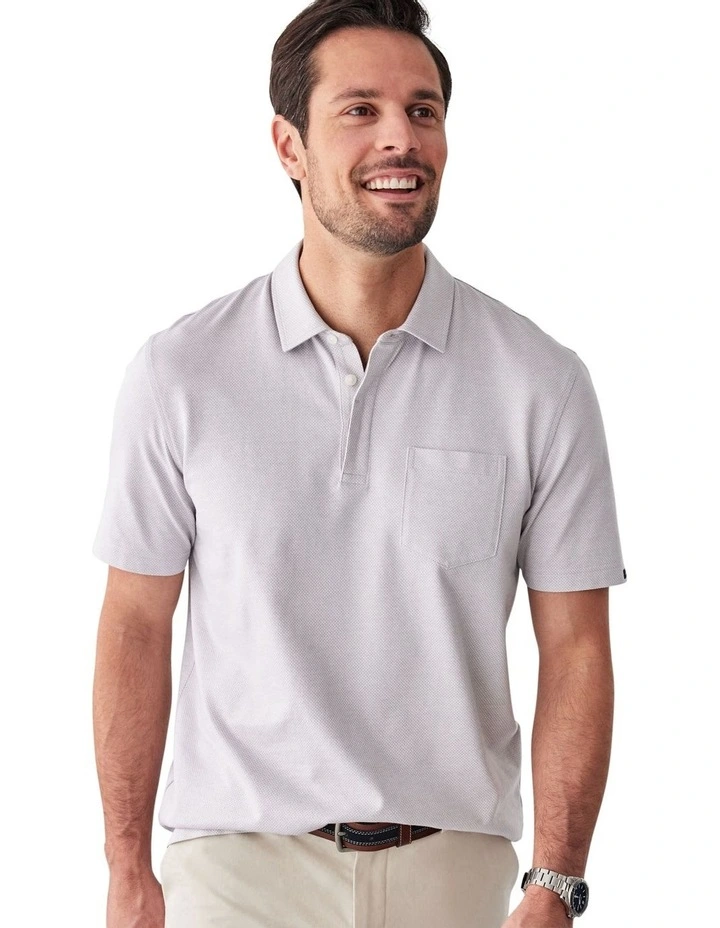 Smart Jacquard Polo Shirt in Natural image 3