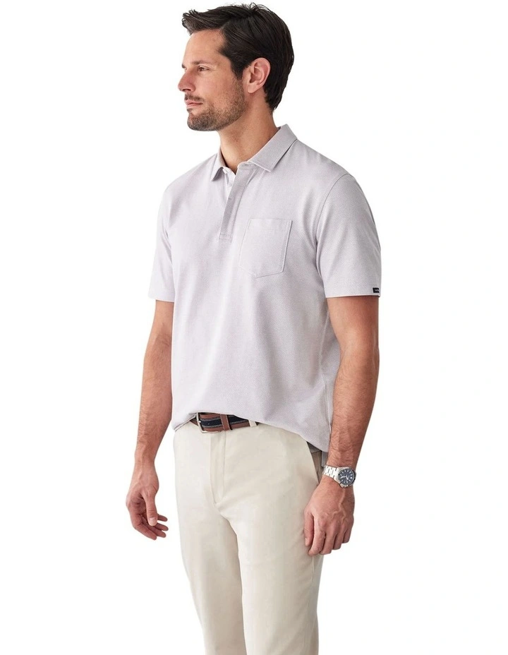 Smart Jacquard Polo Shirt in Natural image 4