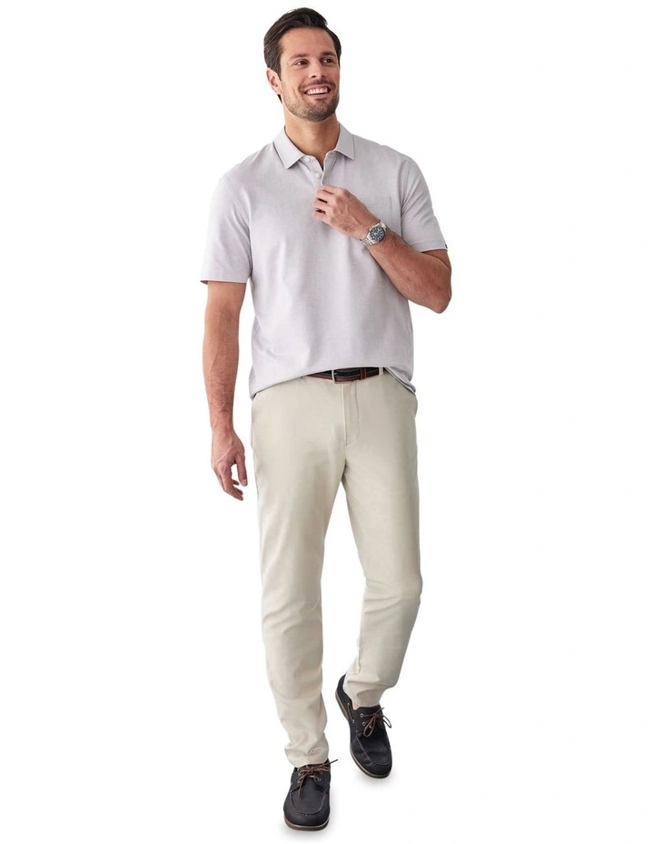 Smart Jacquard Polo Shirt in Natural image 5