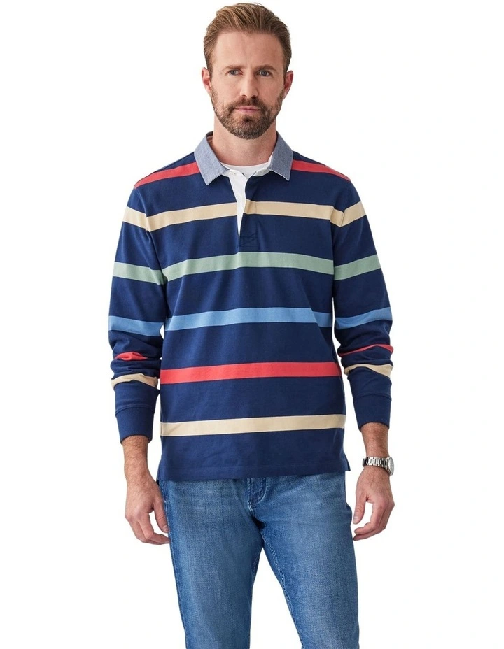 Breton Stripe Rugby Jumper in Multi Stripe image 1