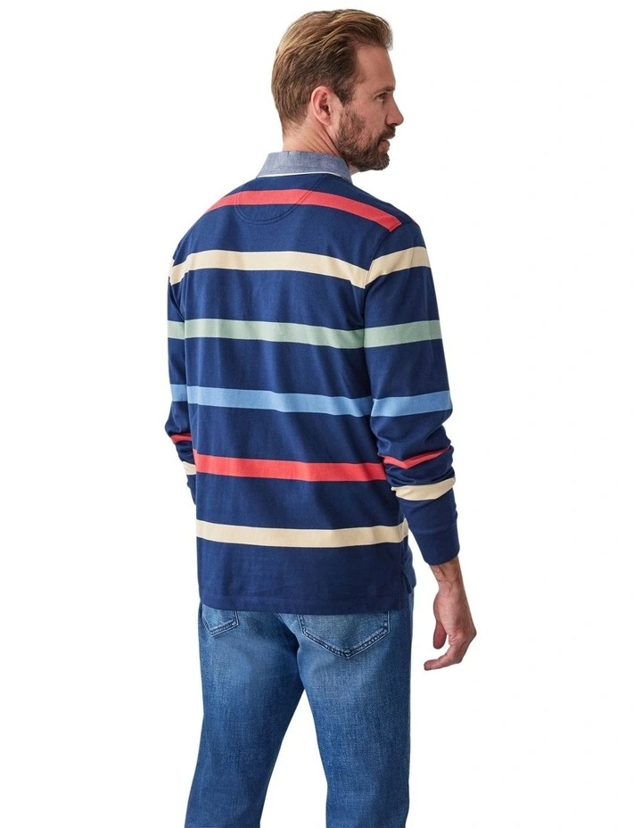 Breton Stripe Rugby Jumper in Multi Stripe image 2