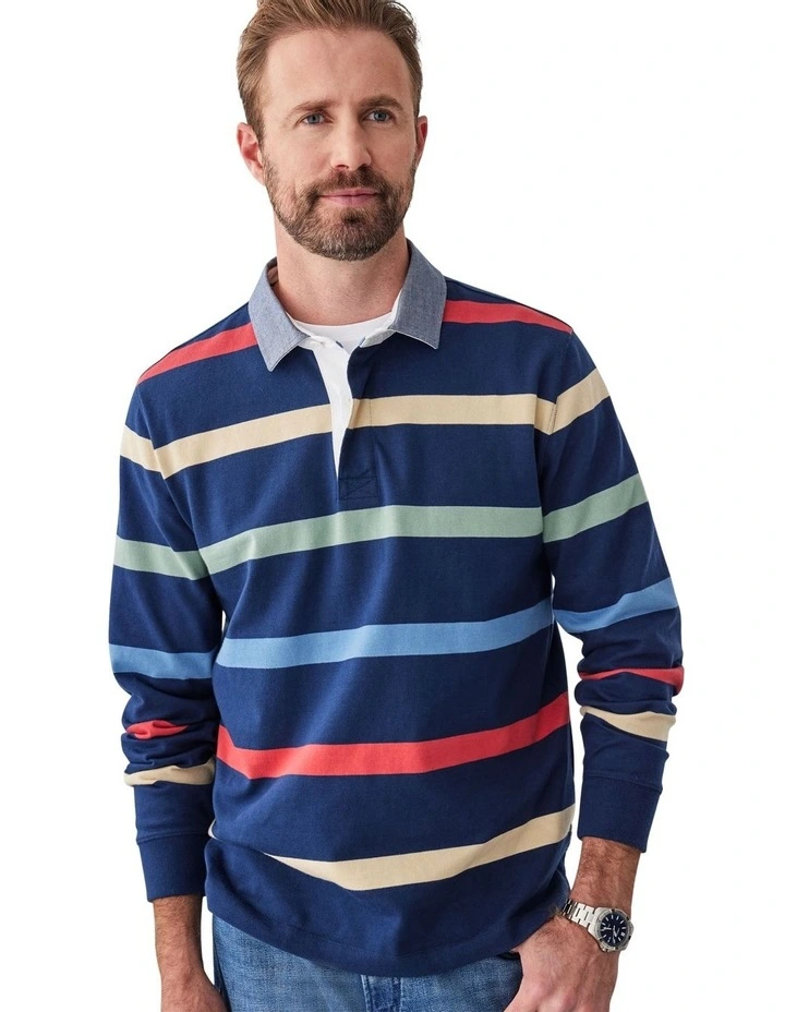 Breton Stripe Rugby Jumper in Multi Stripe image 3