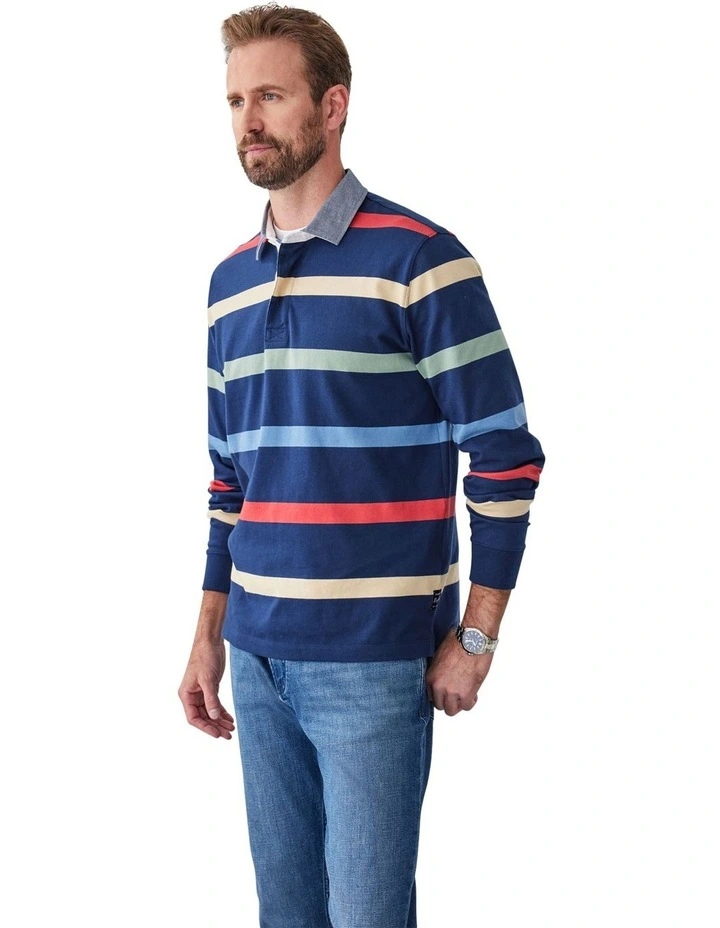Breton Stripe Rugby Jumper in Multi Stripe image 4