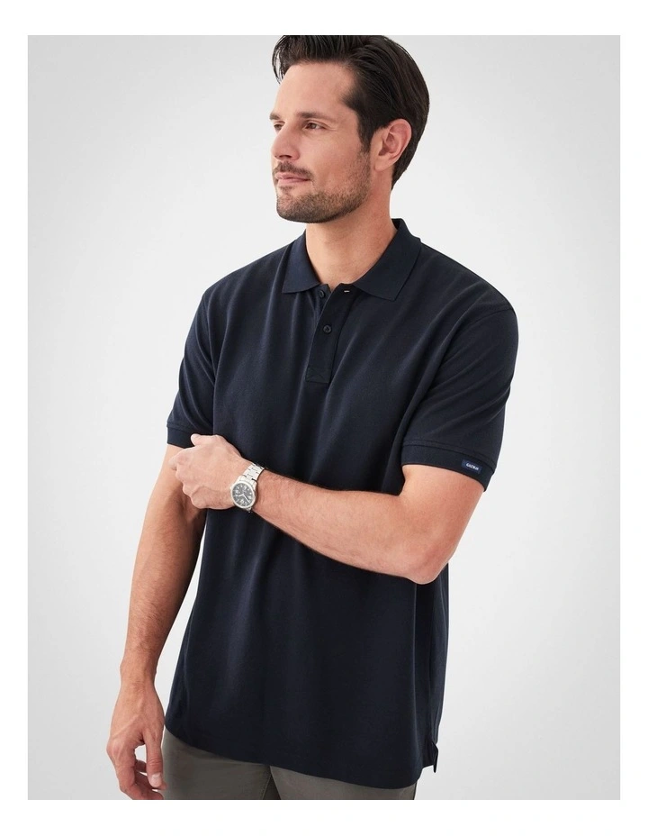 Classic Pique Polo in Black image 3