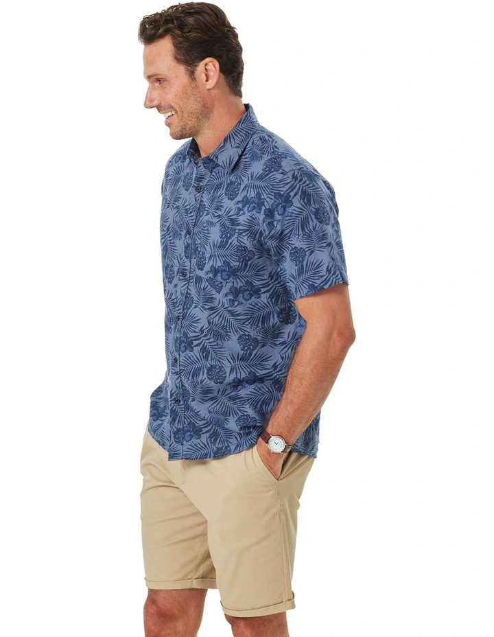 Casual Hibiscus Print Shirt in Chambray image 5