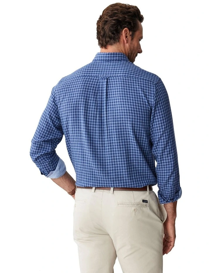 Small Double Face Check Shirt in Blue image 2