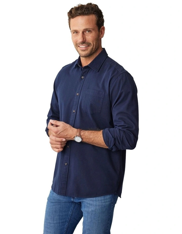 Casual Bedford Long Sleeve Shirt in Midnight image 4