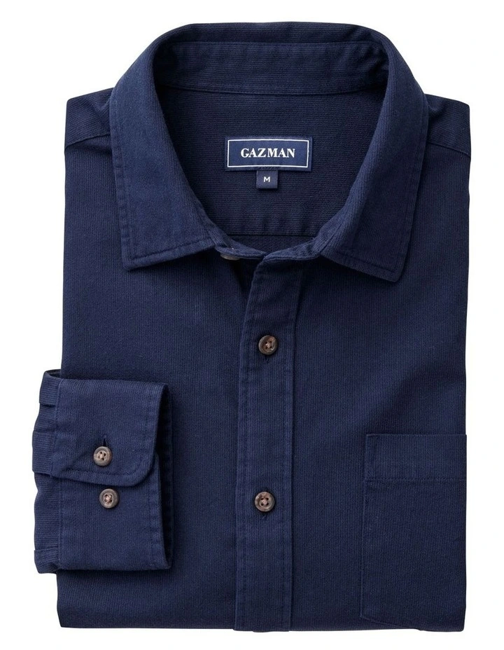 Casual Bedford Long Sleeve Shirt in Midnight image 5