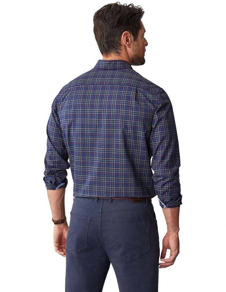 Easy Care Twill Check Long Sleeve Shirt in Multi image 2