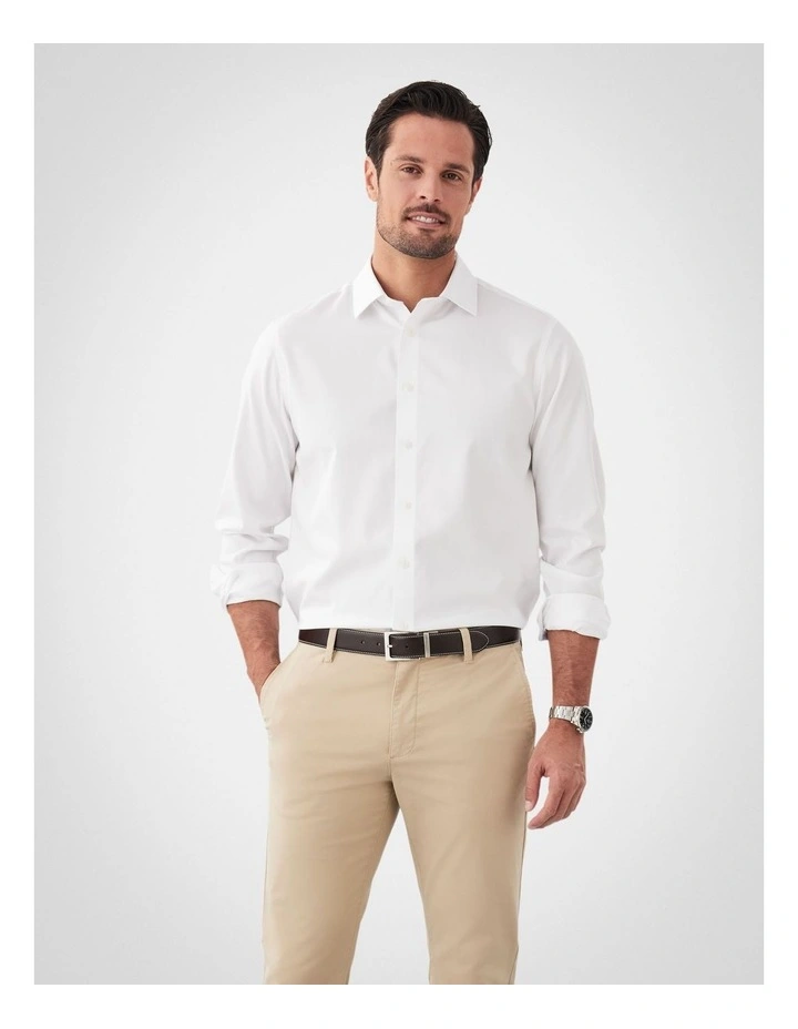 Non Iron Long Sleeve Shirt in White image 1