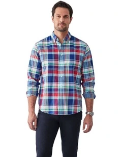 Casual Slub Check Shirt in Multi