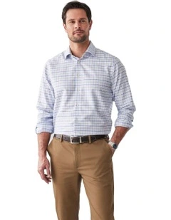 Non Iron Dobby Check Shoes in Sky Blue