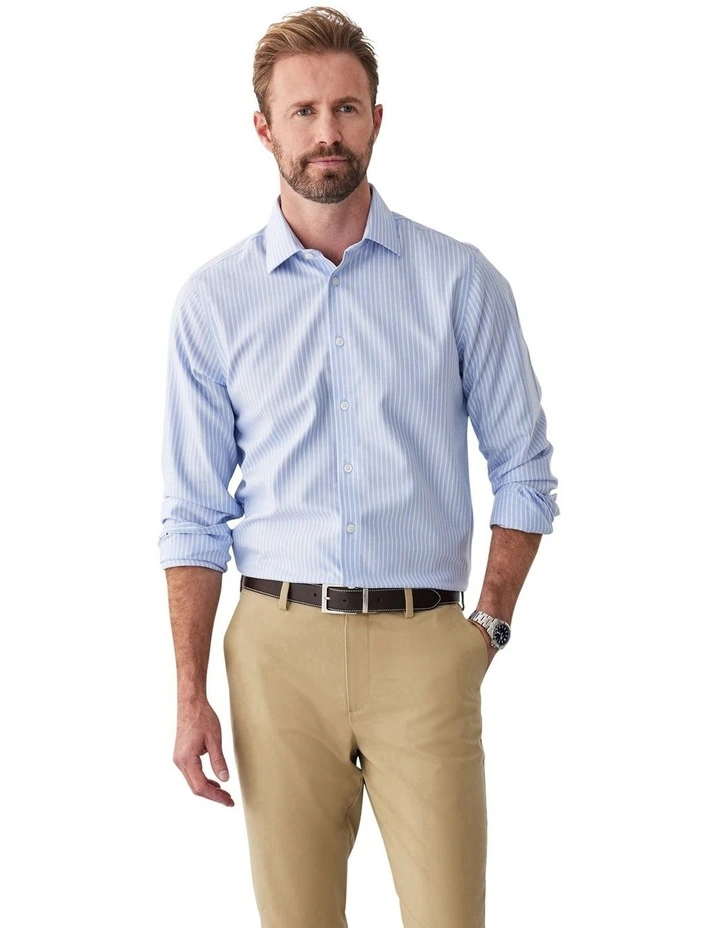 Non-Iron Dobby Stripe Shirt in Blue image 1