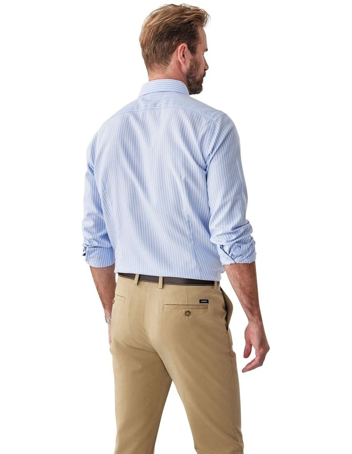 Non-Iron Dobby Stripe Shirt in Blue image 2