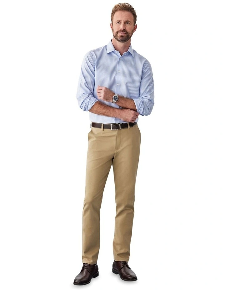Non-Iron Dobby Stripe Shirt in Blue image 5