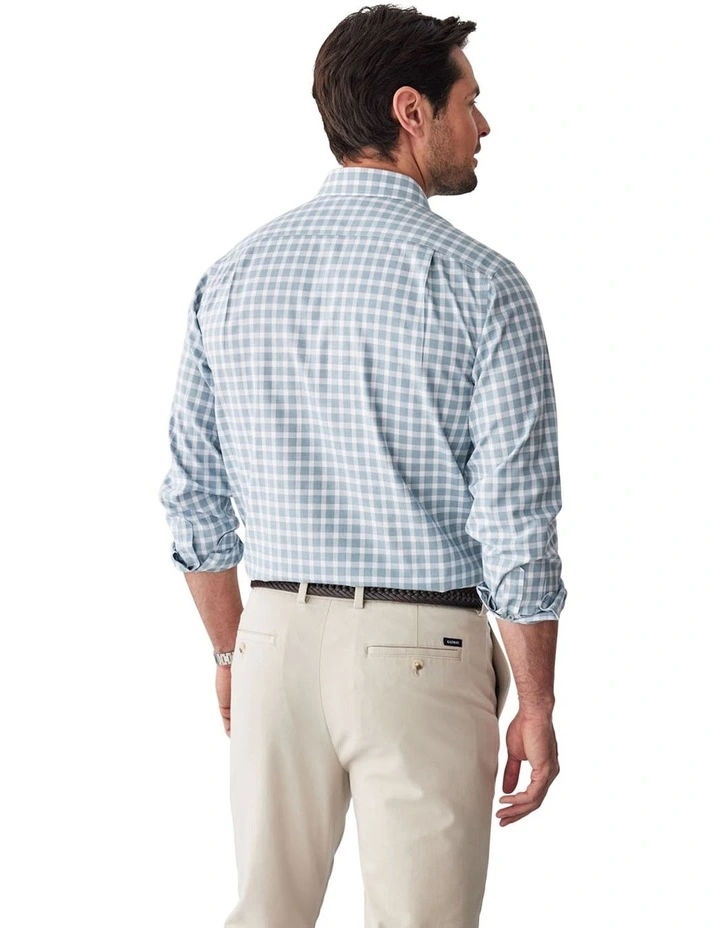 Non-Iron Twill Check Shirt in Sage image 2
