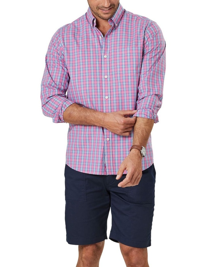 Easy Care Check Long Sleeve Shirt in Bright Pink