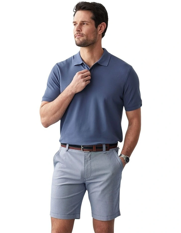 Classic Pique Polo in Denim image 1