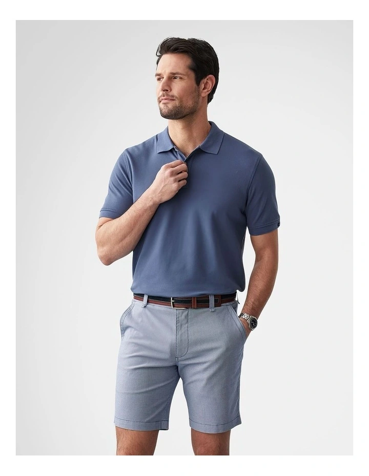 Classic Pique Polo in Denim image 1