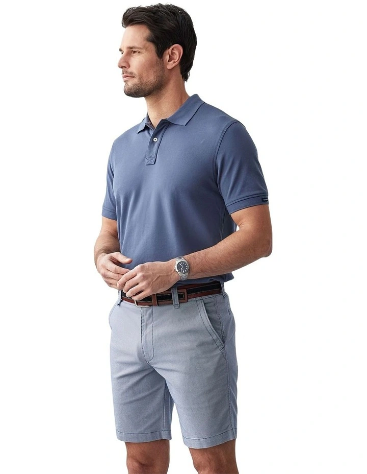 Classic Pique Polo in Denim image 4