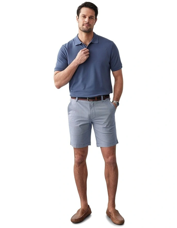 Classic Pique Polo in Denim image 5