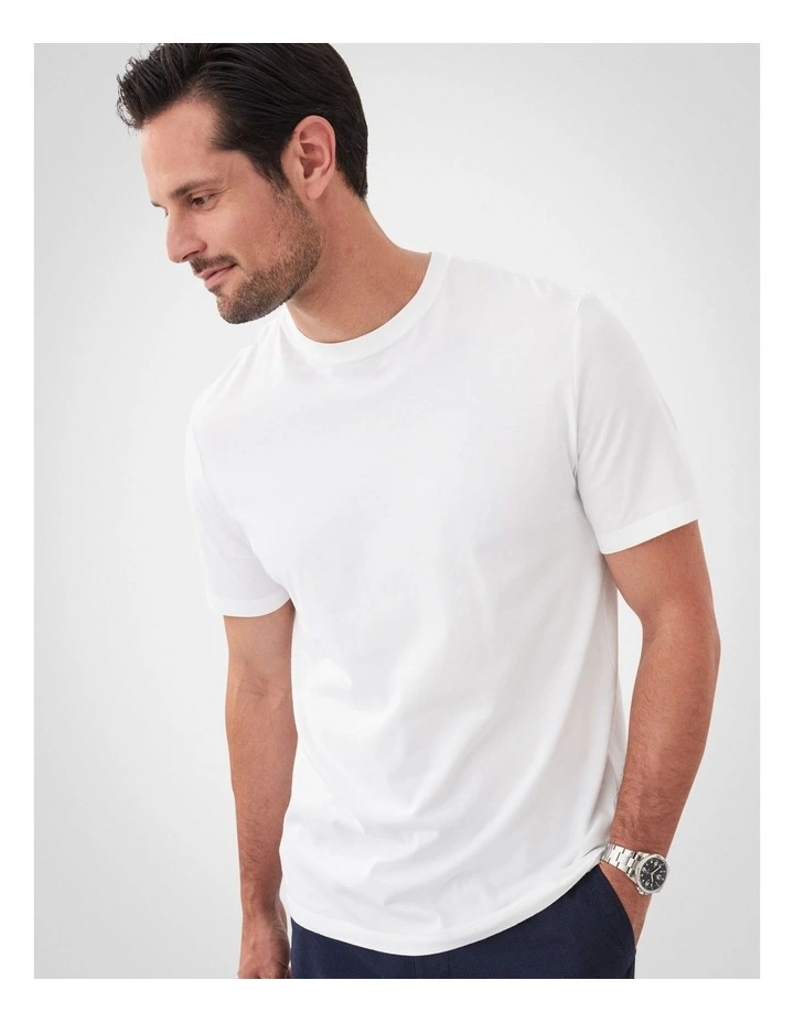 Basic Short Sleeve Tee in White image 3