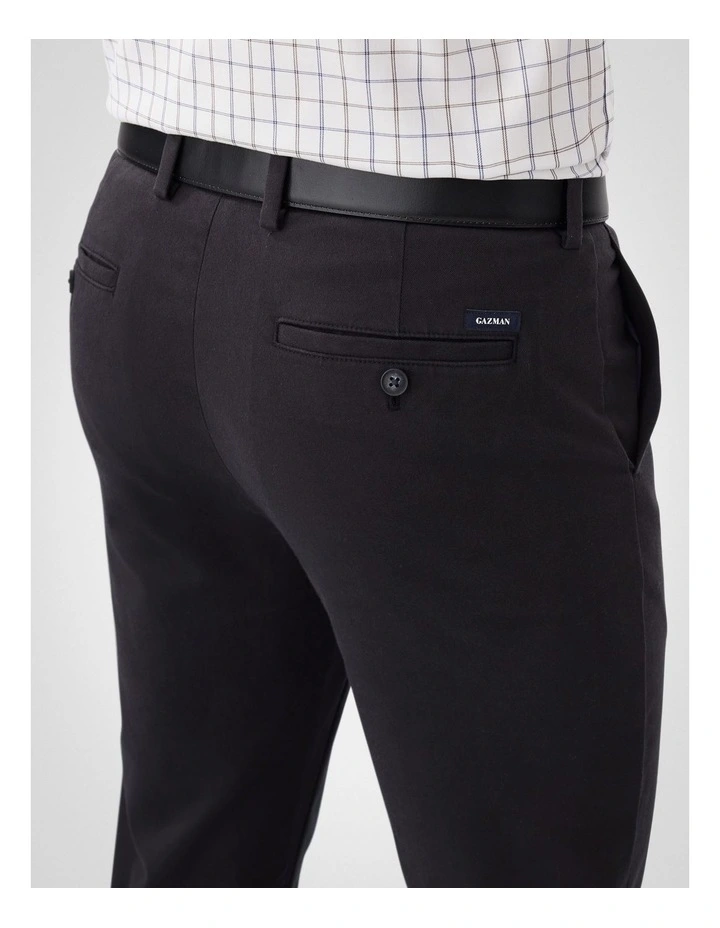 Non-Iron Modern Chino in Black image 3