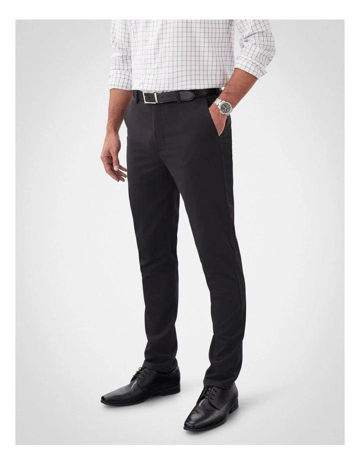 Non-Iron Modern Chino in Black image 4
