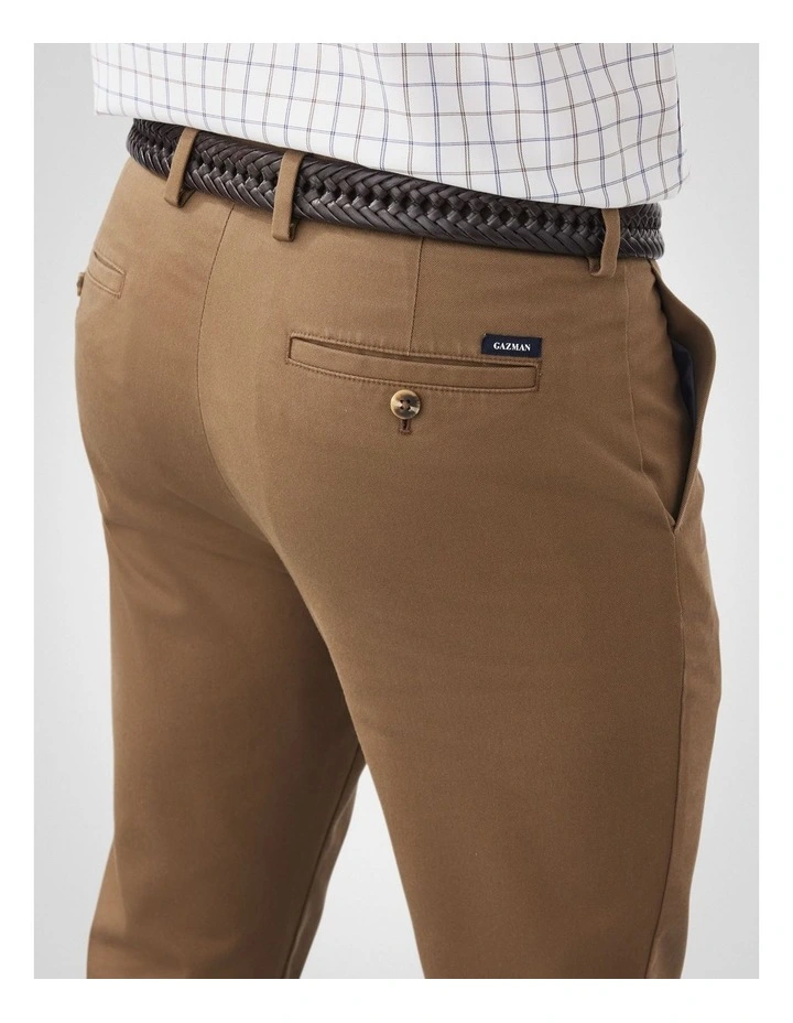 Non-Iron Modern Chino in Brown image 3