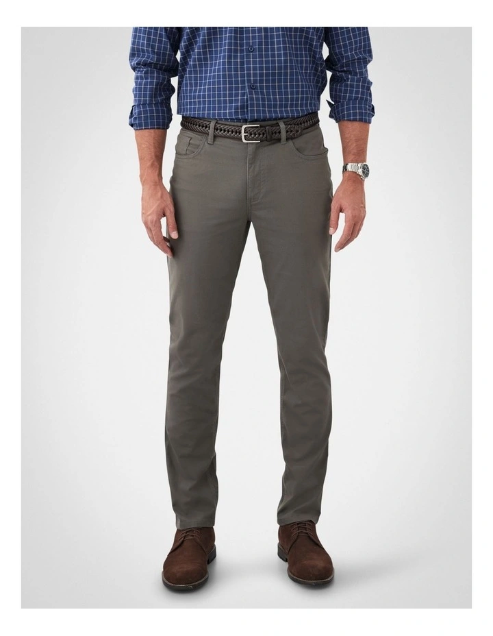 Stretch Bedford Cord Trouser in Green image 1