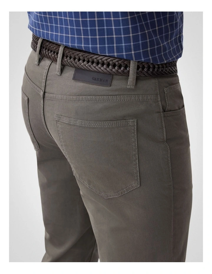 Stretch Bedford Cord Trouser in Green image 3